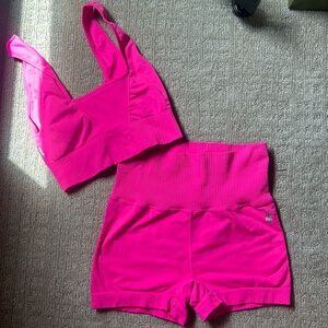 the cutest hot pink free people workout set!